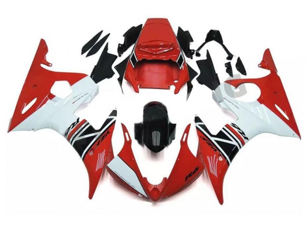 Rouge Blanc Noir Carénage Yamaha R6 2003-2005