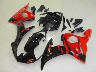 Noir Rouge Flamme Carénages Yamaha R6 2003-2005 Abordables