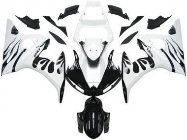 Blanc Flamme Noir Carénage Yamaha R6 2003-2005 Abordables