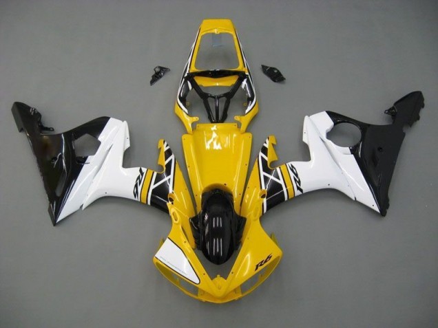 Jaune Blanc Noir Carénage Yamaha R6 2003-2005 Jaune Blanc Noir Carénage Yamaha R6 2003-2005