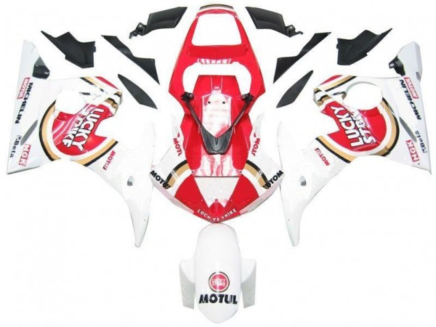 Blanc Rouge Lucky Strike Carénage Yamaha R6 2003-2005 Blanc Rouge Lucky Strike Carénage Yamaha R6 2003-2005