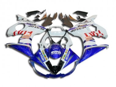 Blanc Bleu Fiat Motul Dunlop Carénage Yamaha R6 2003-2005 Abordables