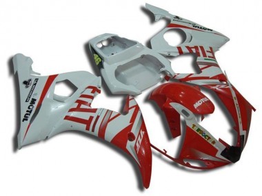 Blanc Motul Rouge Fiat Carénage Yamaha R6 2003-2005 Abordables