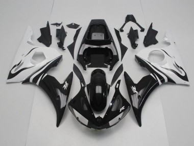Noir et Blanc Carénage Yamaha R6 2003-2005 Abordables