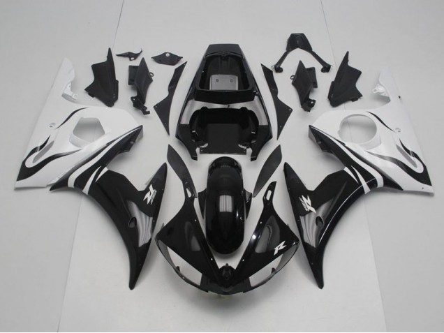 Noir et Blanc Carénage Yamaha R6 2003-2005