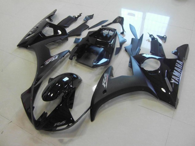 Noir Mat Noir Brillant Carénage Yamaha R6 2003-2005 Noir Mat Noir Brillant Carénage Yamaha R6 2003-2005