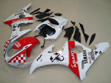 Rouge Blanc Kit Carénages Complet Yamaha R6 2003-2005 Abordables