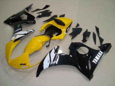 Jaune Noir Carénage Yamaha R6 2003-2005 Abordables