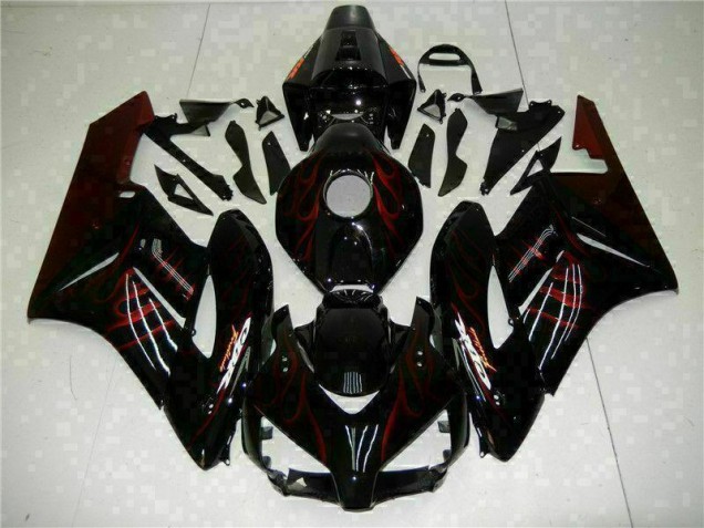 Rouge Flamme Noir Carénage Honda CBR 1000 RR 2004-2005 Rouge Flamme Noir Carénage Honda CBR 1000 RR 2004-2005