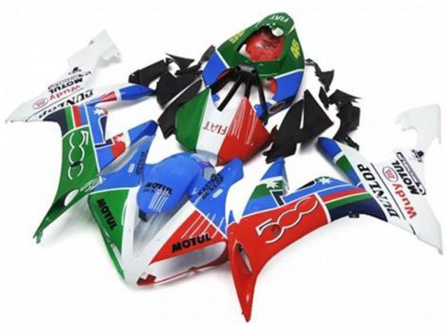 Vert Rouge Bleu Blanc Carénage Yamaha R1 2004-2006 Vert Rouge Bleu Blanc Carénage Yamaha R1 2004-2006