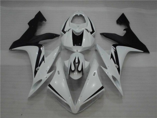 Blanc Noir Flamme Carénage Yamaha R1 2004-2006 Blanc Noir Flamme Carénage Yamaha R1 2004-2006