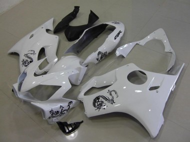 Blanc avec Noir Dragon Carénage Honda CBR 600 F4i 2004-2007 Abordables