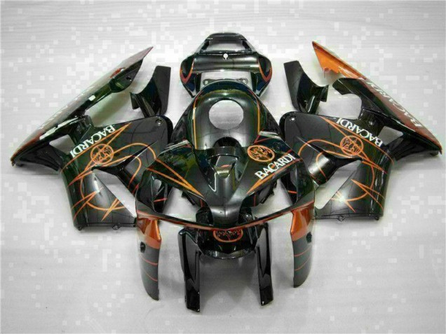 Noir Orange BACARDI Carénage Honda CBR 600 RR 2005-2006 Noir Orange BACARDI Carénage Honda CBR 600 RR 2005-2006