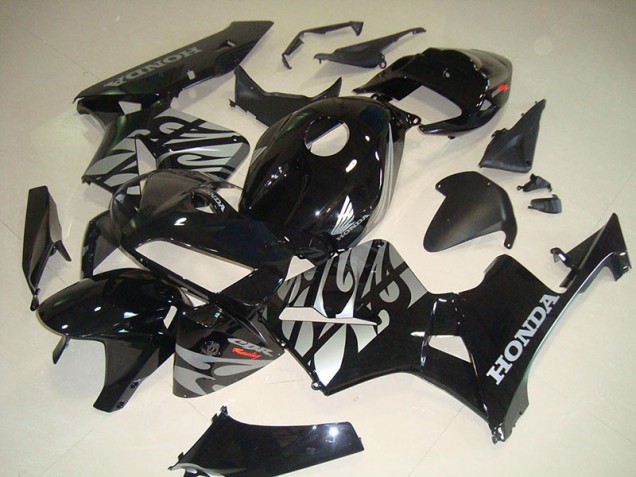 Noir Blanc Flamme Carénage Honda CBR 600 RR 2005-2006 Noir Blanc Flamme Carénage Honda CBR 600 RR 2005-2006
