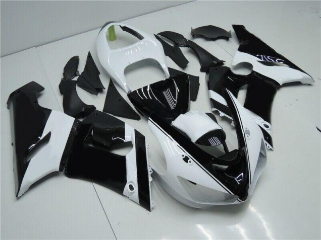 Noir Blanc Carénage Kawasaki ZX6R 2005-2006 Noir Blanc Carénage Kawasaki ZX6R 2005-2006