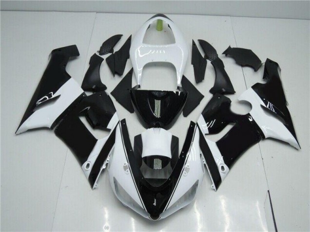 Noir Blanc Carénage Kawasaki ZX6R 2005-2006 Noir Blanc Carénage Kawasaki ZX6R 2005-2006