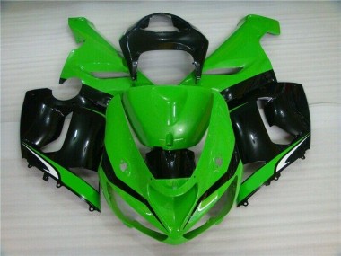 Vert Blanc Noir Carénage Kawasaki ZX6R 2005-2006 Abordables