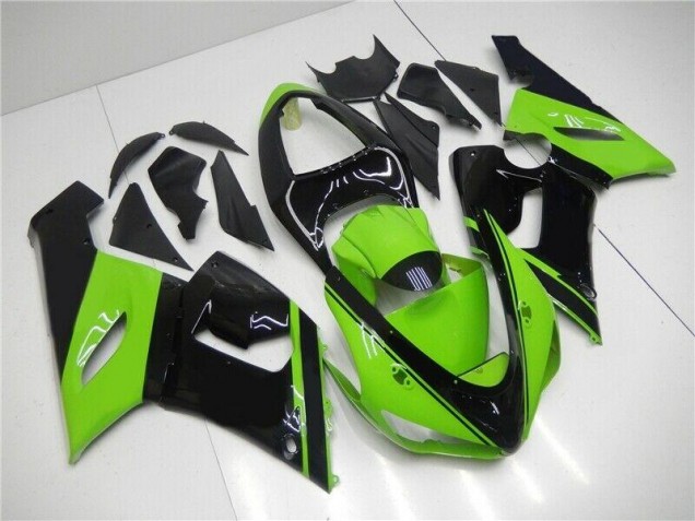 Vert Noir Carénages Kawasaki ZX6R 2005-2006 Vert Noir Carénages Kawasaki ZX6R 2005-2006