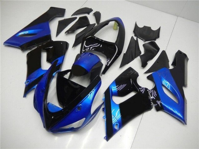 Bleu Noir Carénage Kawasaki ZX6R 2005-2006 Bleu Noir Carénage Kawasaki ZX6R 2005-2006