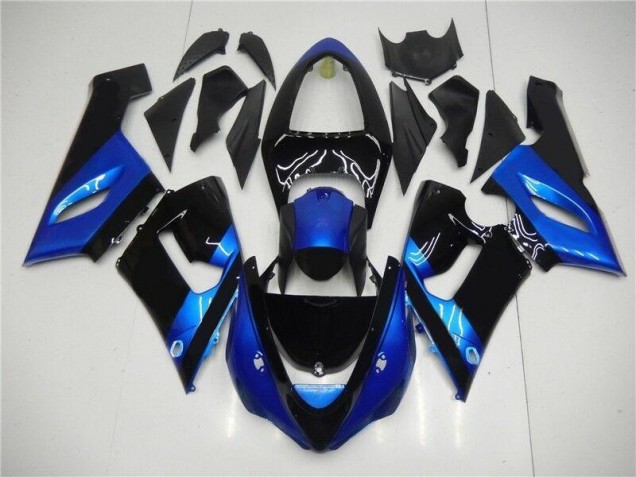 Bleu Noir Carénage Kawasaki ZX6R 2005-2006 Bleu Noir Carénage Kawasaki ZX6R 2005-2006