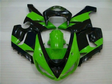 Vert Noir Carénage Kawasaki ZX6R 2005-2006 Abordables