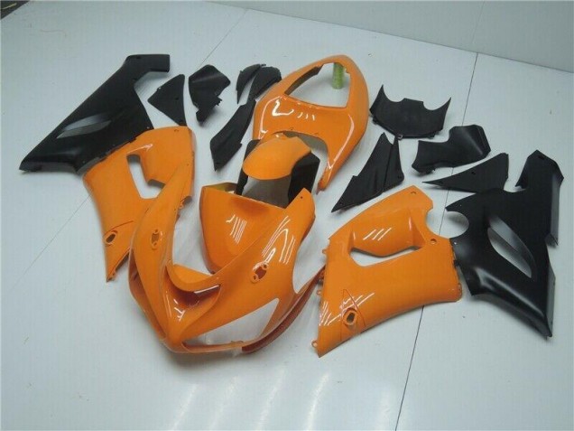 Orange Noir Carénage Kawasaki ZX6R 2005-2006 Orange Noir Carénage Kawasaki ZX6R 2005-2006
