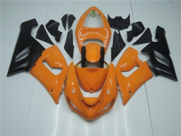 Orange Noir Carénage Kawasaki ZX6R 2005-2006 Orange Noir Carénage Kawasaki ZX6R 2005-2006