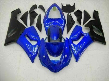 Bleu Carénage Kawasaki ZX6R 2005-2006 Abordables