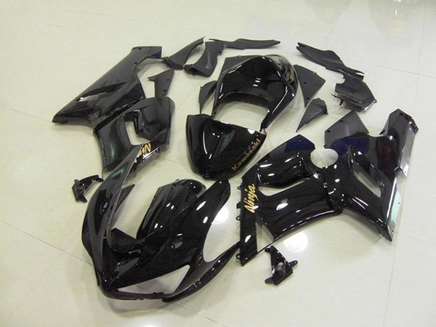 Noir Brillant Or Décalque Carénage Kawasaki ZX6R 2005-2006 Noir Brillant Or Décalque Carénage Kawasaki ZX6R 2005-2006