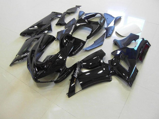 Noir Brillant Argent Décalque Carénage Kawasaki ZX6R 2005-2006 Noir Brillant Argent Décalque Carénage Kawasaki ZX6R 2005-2006