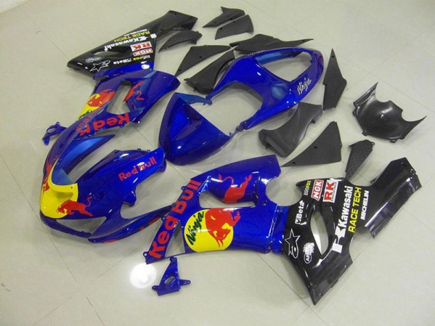 Bleu Red Bull Carénage Kawasaki ZX6R 2005-2006 Bleu Red Bull Carénage Kawasaki ZX6R 2005-2006