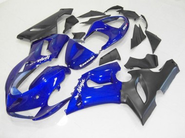 Bleu Noir Carénages Kawasaki ZX6R 2005-2006 Abordables