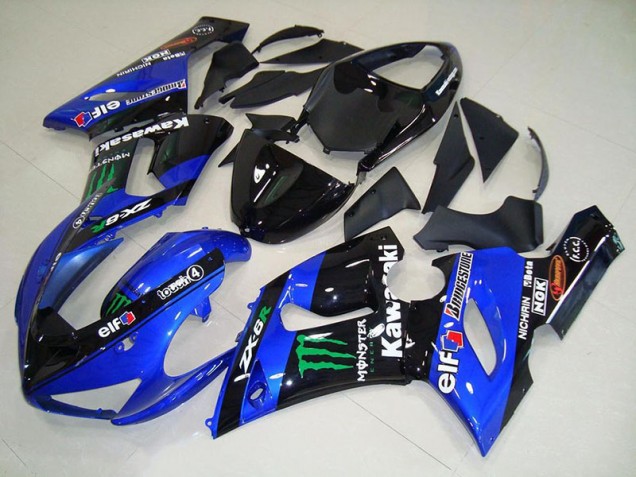 Candy Bleu Monster Carénage Kawasaki ZX6R 2005-2006 Candy Bleu Monster Carénage Kawasaki ZX6R 2005-2006