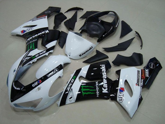 Blanc Monster Carénage Kawasaki ZX6R 2005-2006 Blanc Monster Carénage Kawasaki ZX6R 2005-2006