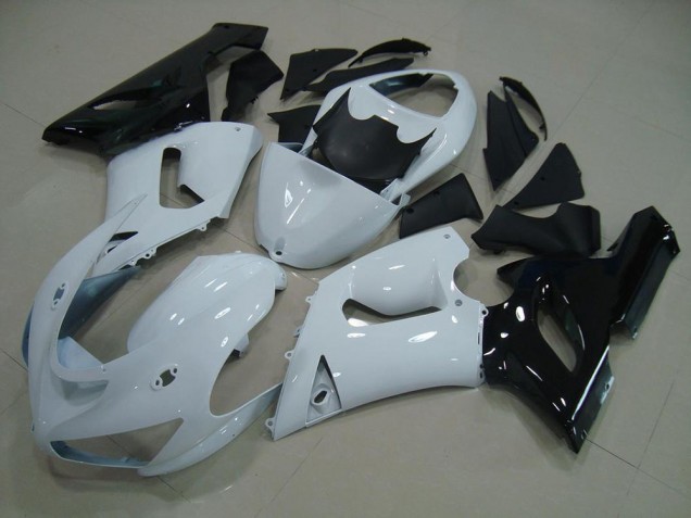 Blanc Noir Carénage Kawasaki ZX6R 2005-2006 Blanc Noir Carénage Kawasaki ZX6R 2005-2006
