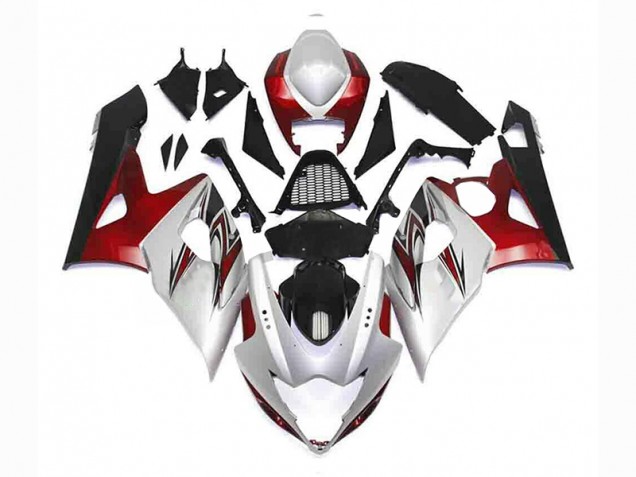 Argent Rouge Noir Carénage Suzuki GSXR 1000 K5 2005-2006 Argent Rouge Noir Carénage Suzuki GSXR 1000 K5 2005-2006