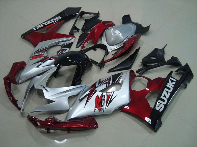 Argent Rouge Carénage Suzuki GSXR 1000 K5 2005-2006 Argent Rouge Carénage Suzuki GSXR 1000 K5 2005-2006
