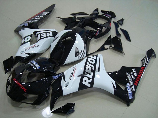 Noir Blanc Repsol Carénage Honda CBR 1000 RR 2006-2007 Noir Blanc Repsol Carénage Honda CBR 1000 RR 2006-2007