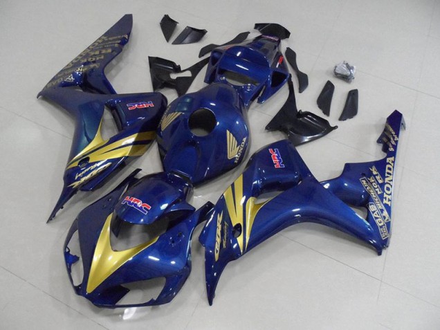 Bleu Foncé avec Or Bande Carénage Honda CBR 1000 RR 2006-2007 Bleu Foncé avec Or Bande Carénage Honda CBR 1000 RR 2006-2007