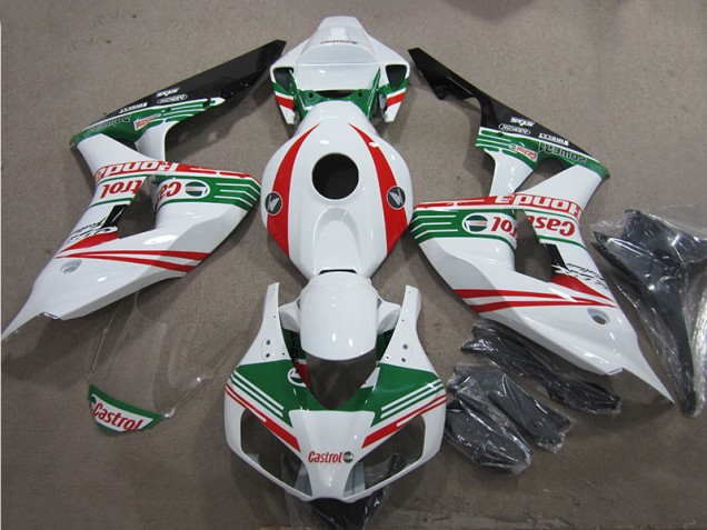 Blanc Vert Rouge Castrol Carénage Honda CBR 1000 RR 2006-2007 Blanc Vert Rouge Castrol Carénage Honda CBR 1000 RR 2006-2007