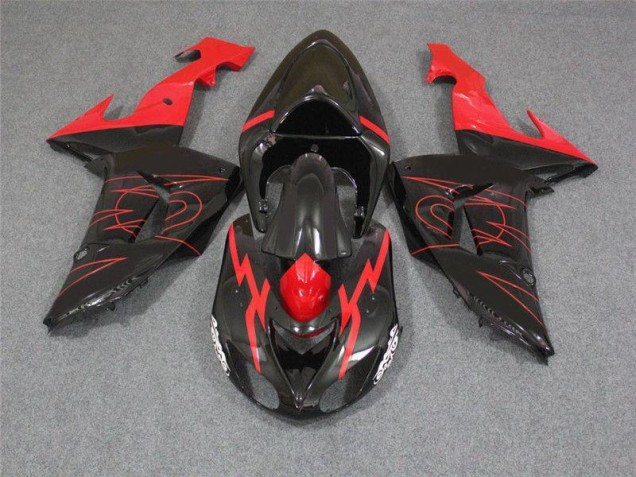 Noir Rouge Carénage Kawasaki ZX10R 2006-2007 Noir Rouge Carénage Kawasaki ZX10R 2006-2007