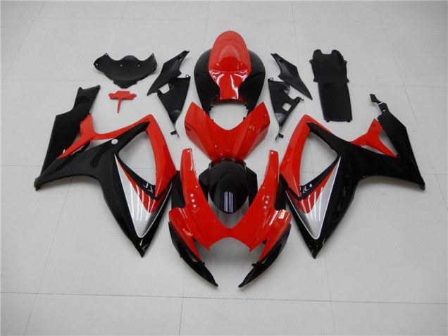 Rouge Noir Kit Carénages Suzuki GSXR 600 / 750 K6 2006-2007 Rouge Noir Kit Carénages Suzuki GSXR 600 / 750 K6 2006-2007