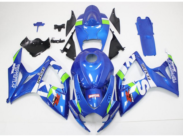 Bleu Blanc Kit Carénages Complet Suzuki GSXR 600 / 750 K6 2006-2007 Bleu Blanc Kit Carénages Complet Suzuki GSXR 600 / 750 K6 2006-2007