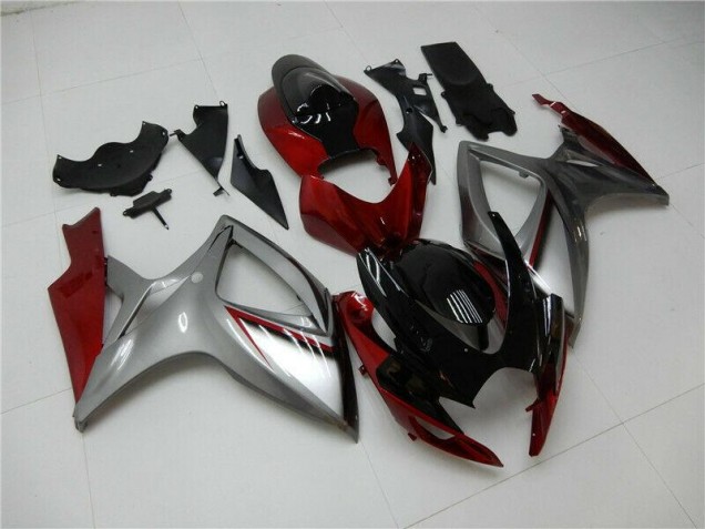 Rouge Argent Carénage Suzuki GSXR 600 / 750 K6 2006-2007 Rouge Argent Carénage Suzuki GSXR 600 / 750 K6 2006-2007