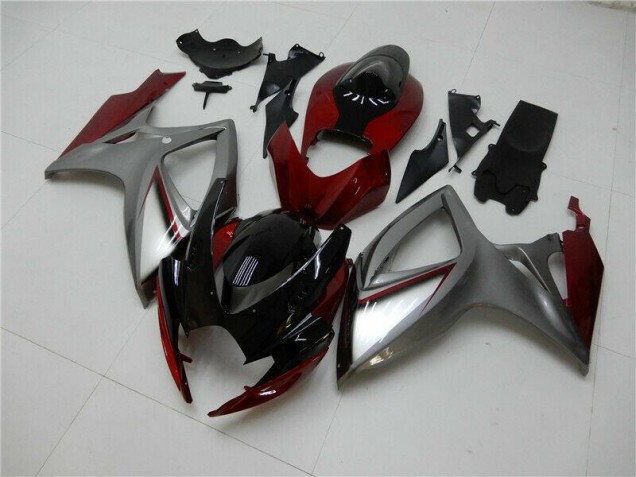 Rouge Argent Carénage Suzuki GSXR 600 / 750 K6 2006-2007 Rouge Argent Carénage Suzuki GSXR 600 / 750 K6 2006-2007