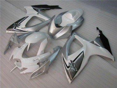 Blanc Argent Kit Carénages Complet Suzuki GSXR 600 / 750 K6 2006-2007 Abordables