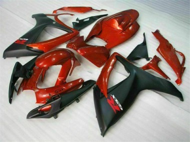 Rouge Noir Kit Carénages Complet Suzuki GSXR 600 / 750 K6 2006-2007 Abordables