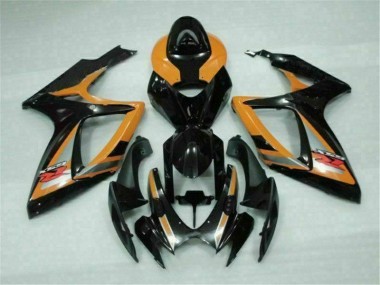 Noir Orange Carénage Suzuki GSXR 600 / 750 K6 2006-2007 Abordables