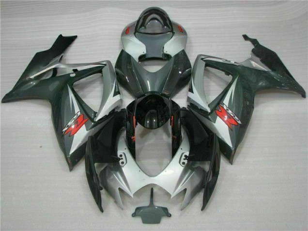 Argent Noir Carénage Suzuki GSXR 600 / 750 K6 2006-2007 Argent Noir Carénage Suzuki GSXR 600 / 750 K6 2006-2007