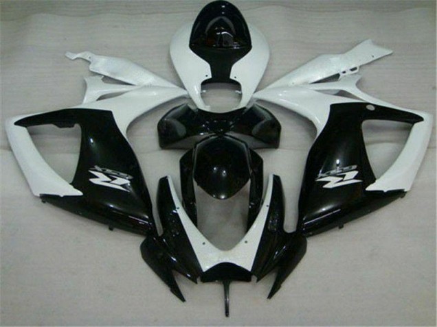 Noir Blanc Carénage Suzuki GSXR 600 / 750 K6 2006-2007 Noir Blanc Carénage Suzuki GSXR 600 / 750 K6 2006-2007